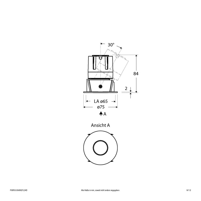 EVN Lichttechnik - Downlight/Strahler/Flutlicht LED-Einbauleuchte modular F06RXXXM0627L24D Konfigurationstype