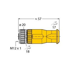 Turck - Rundsteckverbinder, feldkonfektionierbar (Industriesteckverbinder) Kupplung BM8151-0/PG9/YE