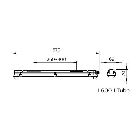 Philips Lighting - Mechanisches Zubehör/Ersatzteile für Leuchten Feuchtraumleuchte WT050C 1xTLED L600 f. 1 LED-Tube
