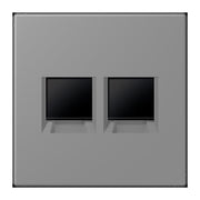 Jung - Einsatz/Abdeckung für Kommunikationstechnik Abdeckung (gerastet) LC 1969-2 WE 203 gris 31 (32011)