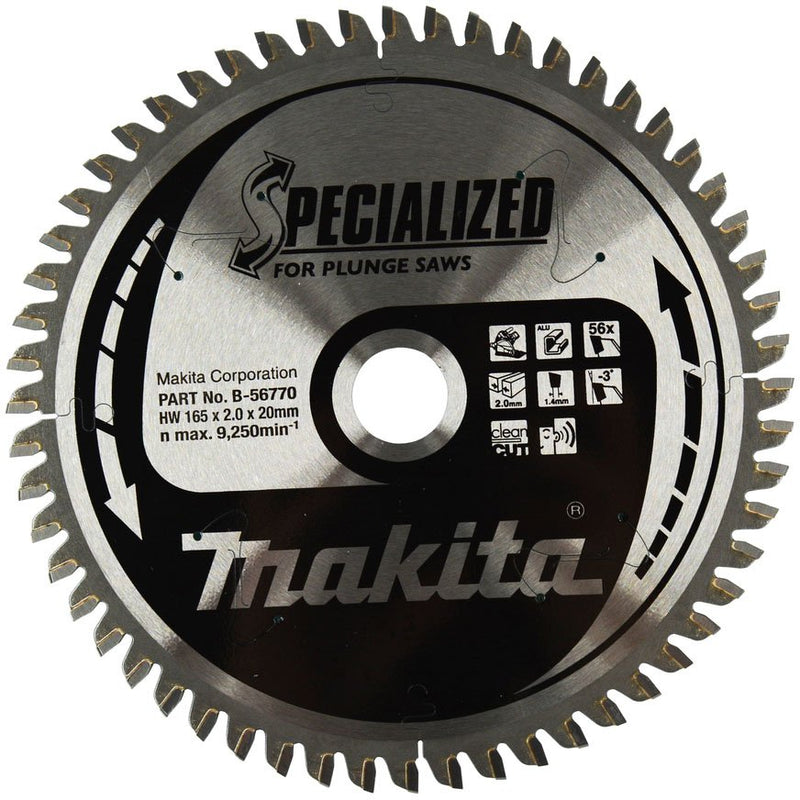 Makita - Kreissägeblatt Sägeblatt Specialized B-56770 165x20x56Z