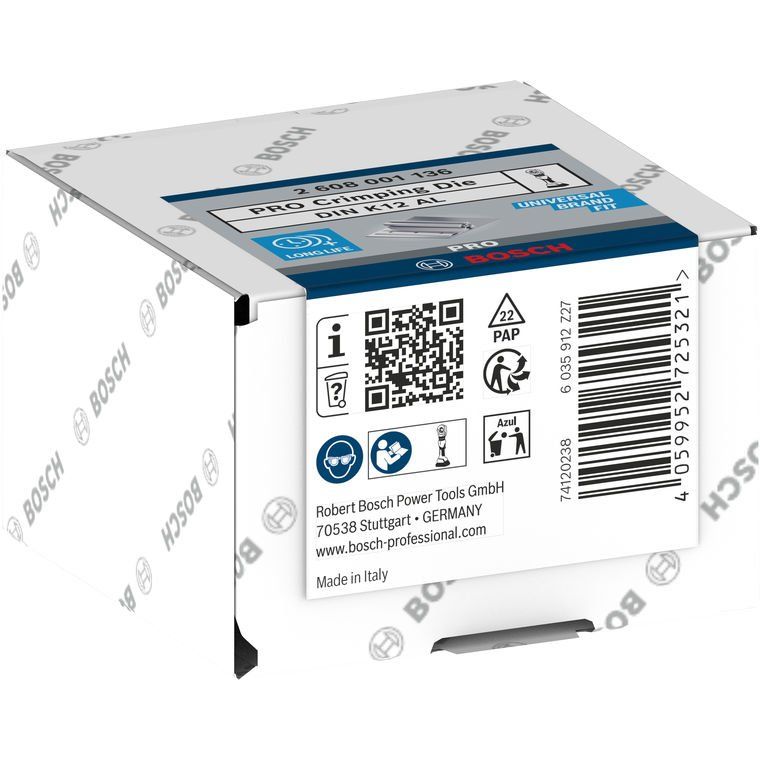 Bosch - Einsatz für Presswerkzeug Kabelschuhe/Verbinder, Aderendhülsen, Schirmanschluss PRO Presseinsatz, DIN K12 2608001136 AL 16/25 mm²
