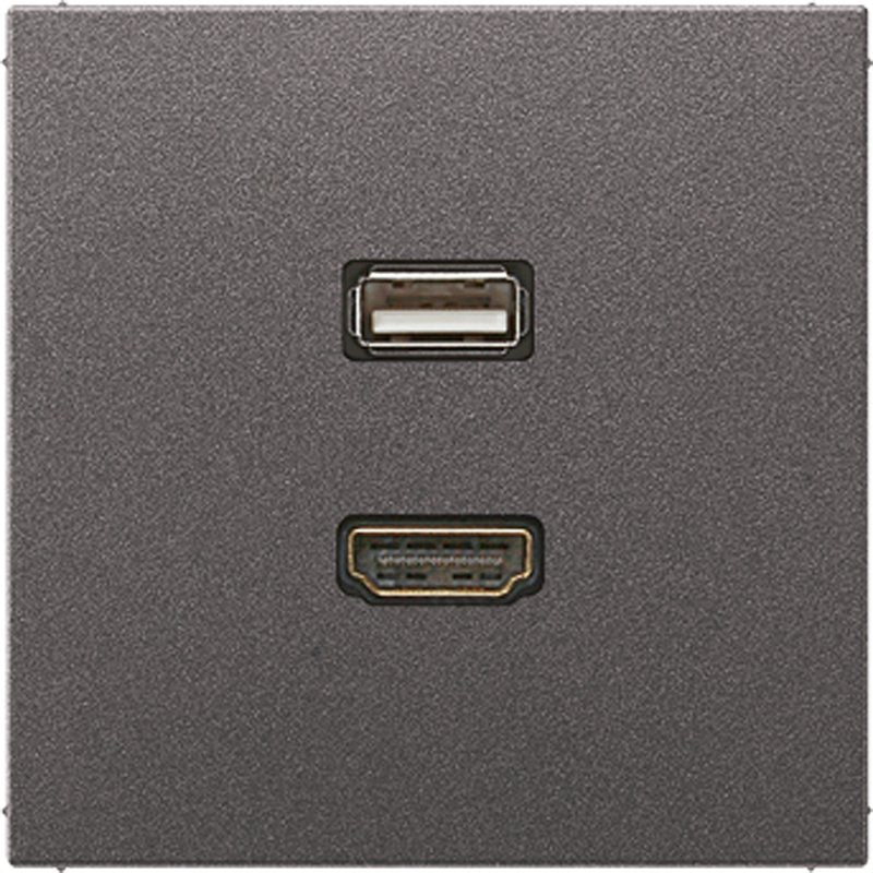 Jung - Multifunktions-Anschlussdose Multimedia-Anschluss anth MA AL 1163 AN HDMI/USB m.Tragring