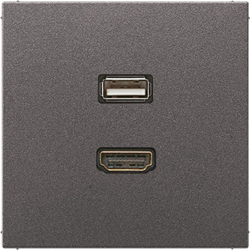 Jung - Multifunktions-Anschlussdose Multimedia-Anschluss anth MA AL 1163 AN HDMI/USB m.Tragring