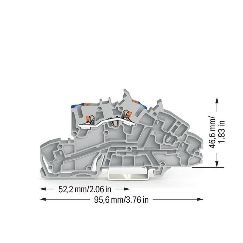 WAGO - Installations-Etagenklemme Installationsetagenklemme 2203-7651 2,5 mm² mit Drücker − 50 Stück