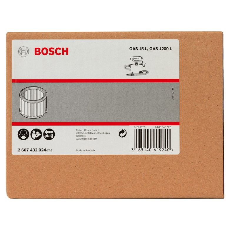 Bosch - Zubehör/Ersatzteile für Bodenpflege Faltenfilter, 2607432024 Filteroberfläche