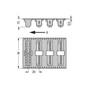 WAGO - Leiterplattensteckverbinder THR-Stiftleiste Lötstift 734-234/105-604/997- 1,0x1,0,gerade,sw − 200 Stück