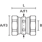 HellermannTyton - Verbinder für Wellschläuche Metallverschraubung 166-32600(10) Flüssigkeitsdicht − 10 Stück