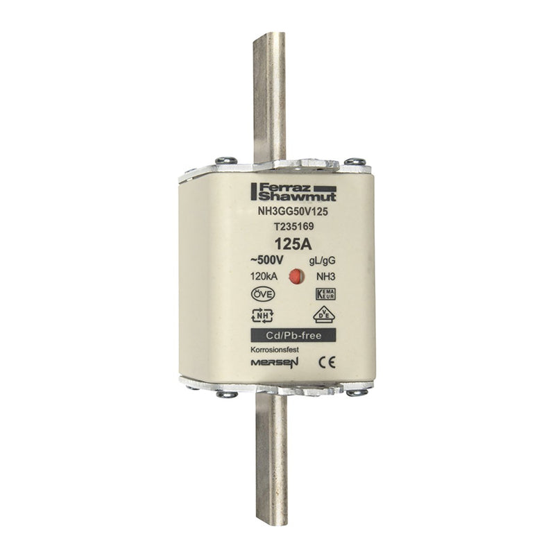 Mersen - Messersicherung NH-Sicherungseinsatz SF NH3GG50V125 Gr.3 gG 125A/500V KM