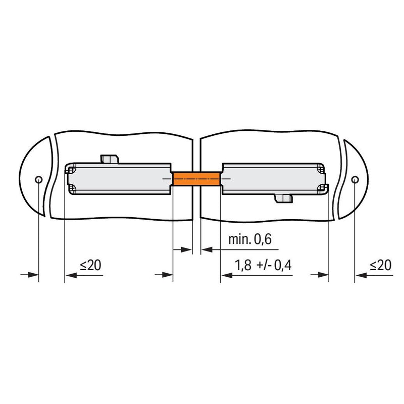 WAGO - Zubehör/Ersatzteile für Klemmen Verbindungselement 2065-131 15,6mm,silberfarben − 1500 Stück