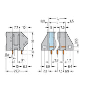 WAGO - Leiterplattenklemme 745-153/000-006 4mm² − 120 Stück