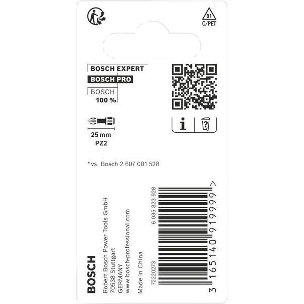 Bosch - Bit PRO Pozidriv Impact Bit, 2608522401 PZ2, 25 mm, 2-tlg