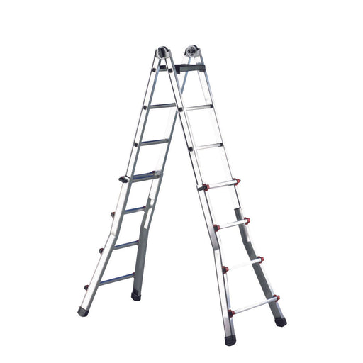 Cimco Werkzeuge - Sprossenleiter Aluminium-Teleskop-Leiter 146706 mit 2x6 Stufen