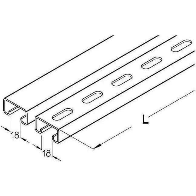 PohlCon (Puk) - Stiel/Profilschiene Ankerschiene A8-30F 3m