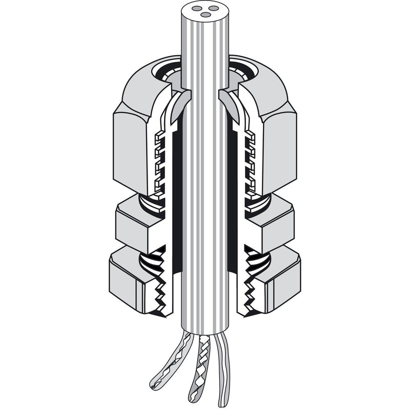 Hensel - Kabelverschraubung Anbau-Kabelstutzen AKMF 40 IP 66, M 40, orange − 10 Stück
