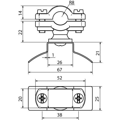DEHN - Stangenhalter für Blitzschutz Stangenhalter LH ZS 16 SBB PA V2A aus PA für Rd, 16mm