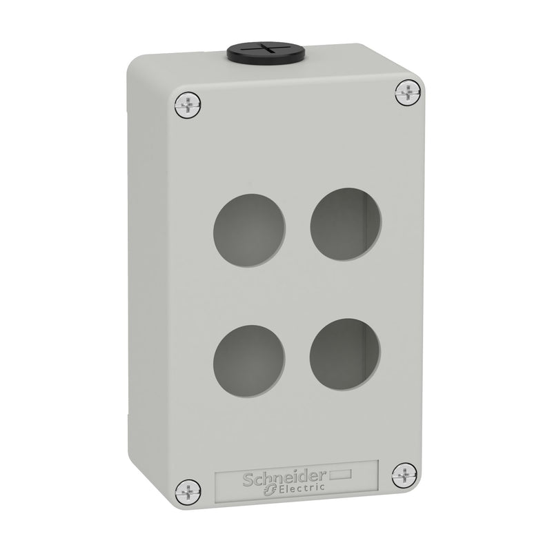 Schneider Electric - Gehäuse für Befehls- und Meldegeräte Leergehäuse XAP, Metall XAPD2204 grau, für 4x22mm