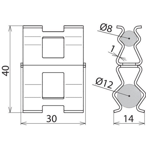DEHN - Verbinder für Blitzschutz Bewehrungsklemme DCBK8RD12STBLANK