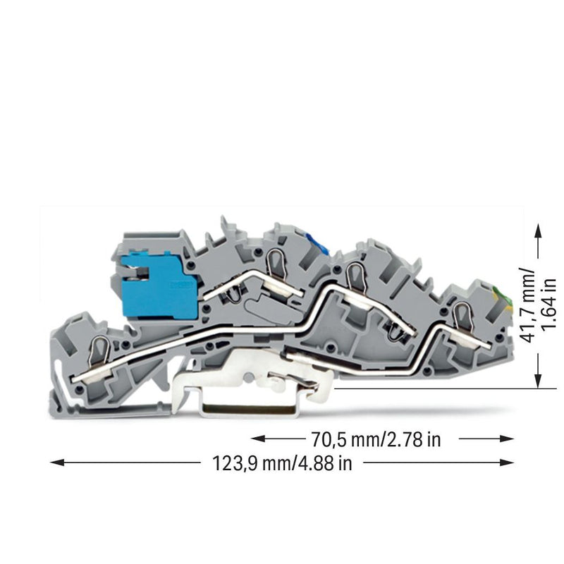 WAGO - Installations-Etagenklemme 2005-7641 NT/L/PE 4/6qmm grau
