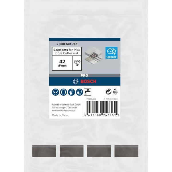 Bosch - Bohrkrone Segmente für PRO 2608601747 Diamantnassbohrkrone