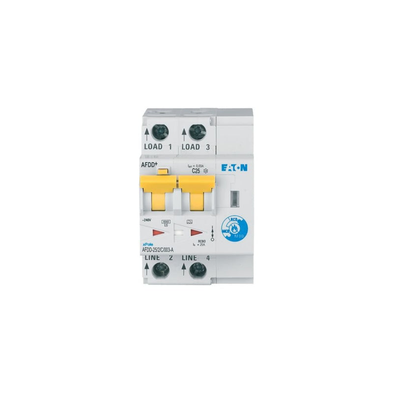 Eaton - Kombination FI-Schalter/Leitungsschutzschalter mit Zusatzeinrichtung Brandschutzschalter AFDD-25/2/C/003-A C, 25 A, Typ A
