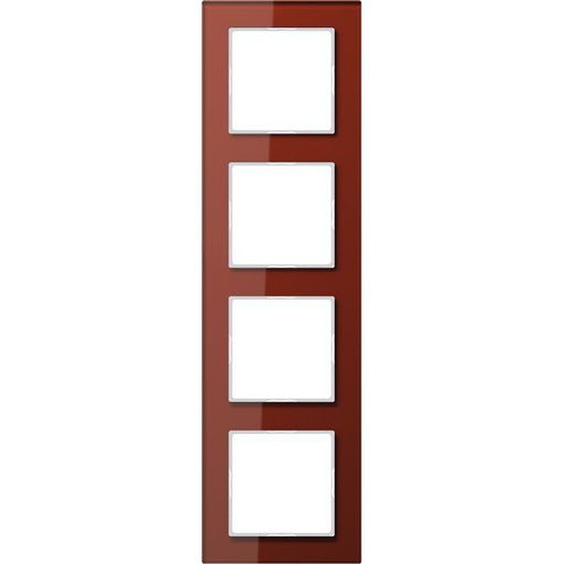 Jung - Abdeckrahmen Glasrahmen 4-fach rt AC 584 GL RT waage/senkrecht