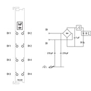 WAGO - Feldbus, Dez. Peripherie - Digitales Ein-/Ausgangs-Modul 4-Kanal-Digitaleingang 750-428 AC/DC 42 V,20 ms,lgr