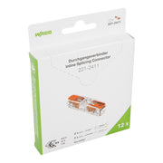 WAGO - Steckklemme Durchgangsverbinder +Hebel 221-2411/995-012 max 4qmm transparent − 12 Stück