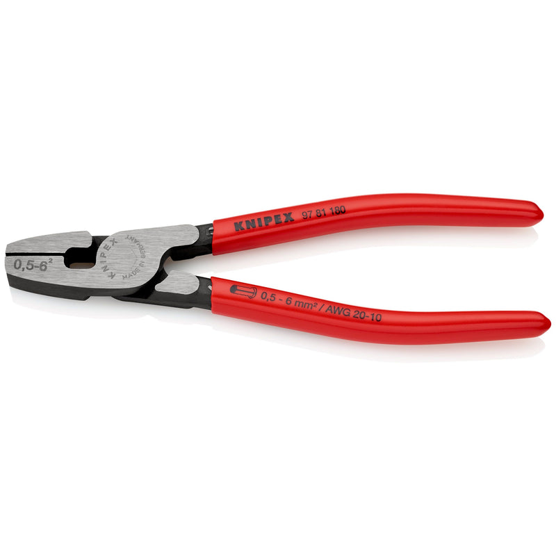 Knipex - Presswerkzeug Kabelschuhe/Verbinder, Aderendhülsen, Schirmanschluss Crimpzange 97 81 180 180mm