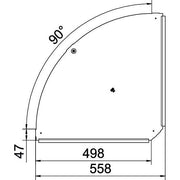 OBO Bettermann - Deckel Bogen für Kabeltragsystem Deckel für 90Grad-Bogen RBD 90 500 DD B500mm, bandverzinkt