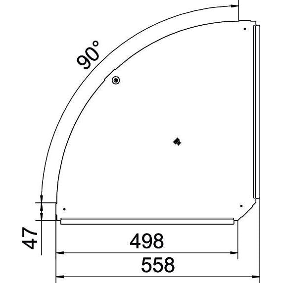 OBO Bettermann - Deckel Bogen für Kabeltragsystem Deckel für 90Grad-Bogen RBD 90 500 DD B500mm, bandverzinkt
