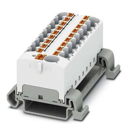 Phoenix Contact - Durchgangs-Reihenklemme Verteilerblock PTFIX10/18X4-NS35AWH − 8 Stück