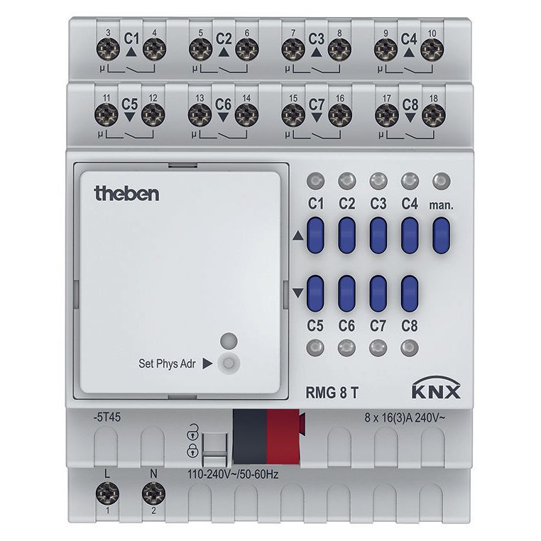 Theben - Bussystem-Schaltaktor Schaltaktor/Jalousieaktor RMG 8 T KNX MIX2, Grundmodul