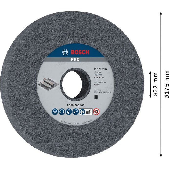 Bosch - Trenn-/Schleifscheibe PRO Metal Schleifscheibe, 2608600109 175 x 25 x 32 mm G36