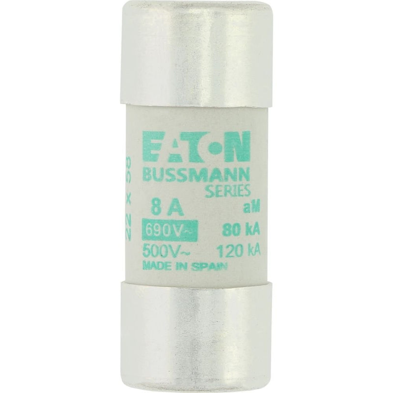 Eaton - Zylindrische Sicherung Sicherungseinsatz Nieders. CYLINDRICA#C22M8 8A AC 690V 80kA − 10 Stück
