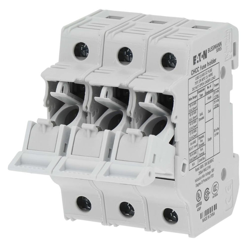 Eaton - Halter für zylindrische Sicherung Sicherungshalter Niedersp. 3P 10X38 M#CHCC3DIU 30A AC 600V 3polig − 4 Stück