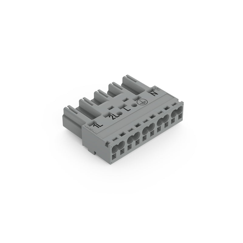 WAGO - Steckverbinder für steckbare Gebäudeinstallation Stecker 5-polig 770-255/064-000 Kod. B,grau − 50 Stück