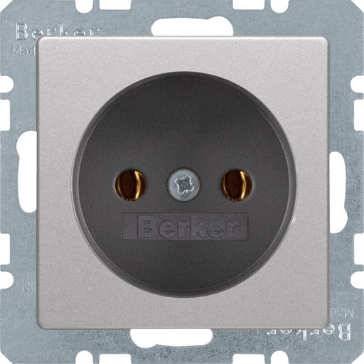 Berker - Steckdose alu/samt 6167036084 ohne Schutzkontakt