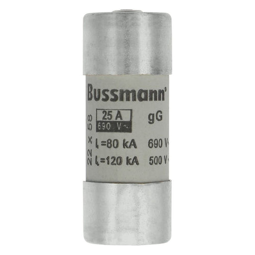 Eaton - Zylindrische Sicherung Sicherungseinsatz Nieders. CYL GG 22,#C22G25S 25A AC 690V 80kA − 10 Stück