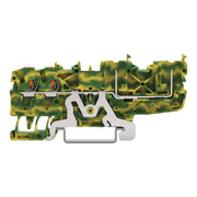 WAGO - Schutzleiter-Reihenklemme 2-Leiter/2-Pin-PE-Basiskl. 2222-1407 Drücker,2,5mm²,gnge − 50 Stück