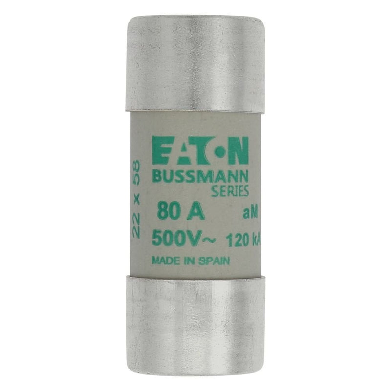 Eaton - Zylindrische Sicherung Sicherungseinsatz Nieders. CYLINDRICA#C22M80 80A AC 500V 120kA − 10 Stück