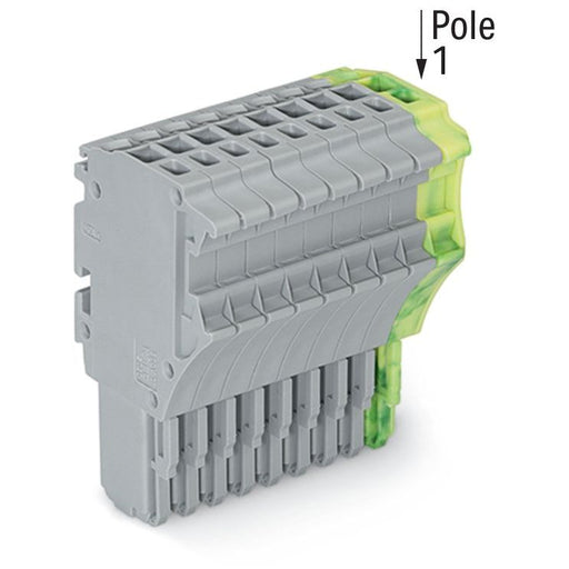 WAGO - Ein- und mehrpolige Klemmenleiste 1-Leiter-Federleiste 2020-111/000-036 1,5 mm²,gr/gn-ge − 20 Stück