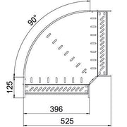 OBO Bettermann - Bogen für Kabelrinne Bogen 90° für Kabelrinne RB 90 640 FSK SW horizontal 60x400