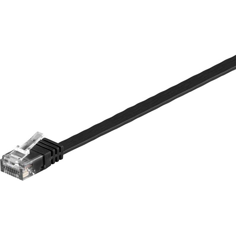 Goobay - Patchkabel Kupfer Flachkabel U/UTP Cat6 95383 schwarz 15,0m