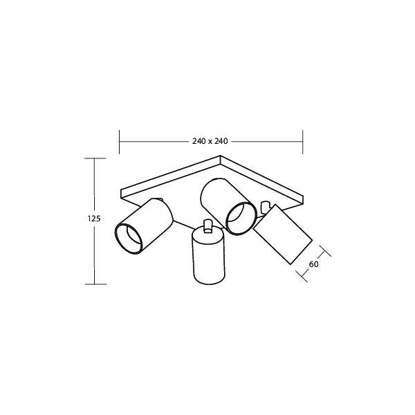 Brumberg Leuchten - Decken-/Wandleuchte Anbauleuchte 4x GU10 57135170