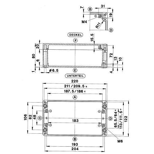 Bernstein - Leergehäuse Aluminium Gehäuse GEH.CA-240 C_UL_US 220x122x80mm