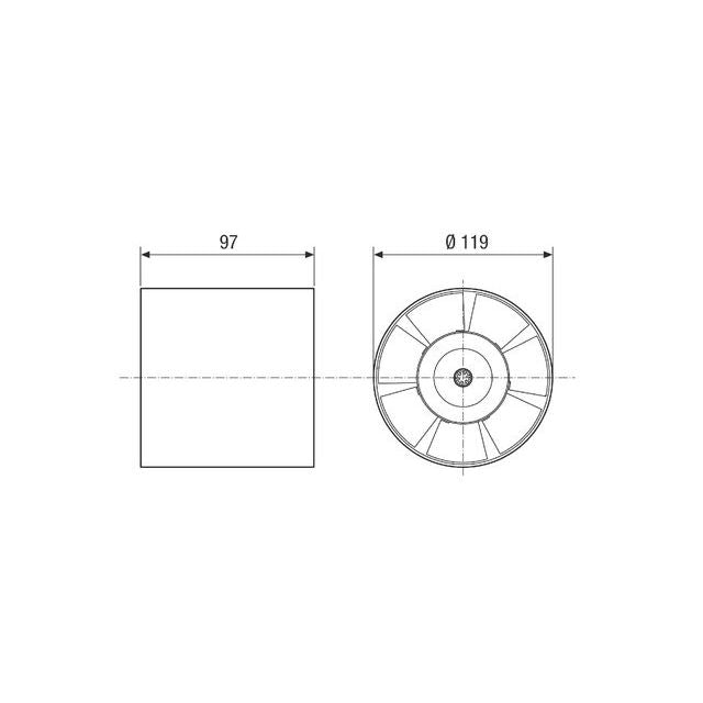 Maico - Kleinraumventilator Rohreinschubventilator ERV 120 ERV120 DN120  − 1 Stück

