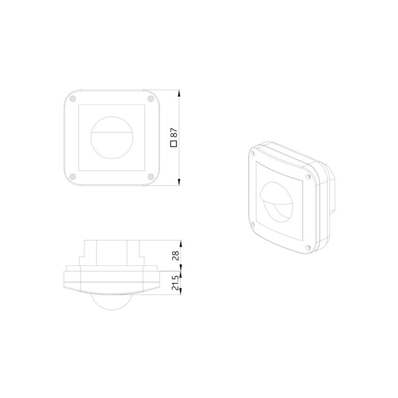 BEG Brück Electronic - Zubehör/Ersatzteile für Bewegungsmelder Abdeckung IP54 INDOOR 180 WS reinweiß-matt