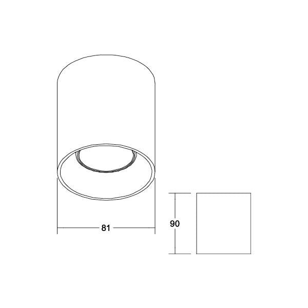 Brumberg Leuchten - Downlight/Strahler/Flutlicht Anbaumodul rund 45130180 struktur schwarz