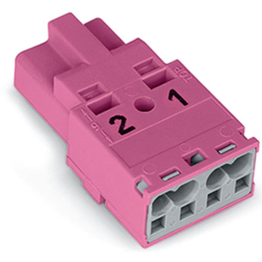 WAGO - Steckverbinder für steckbare Gebäudeinstallation Stecker 2-polig 770-292 Kod. B,pink − 100 Stück